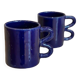 Mug cup ceramic handle graphic wave colorful design Majorelle Blue Klein