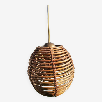 Ball rattan pendant light