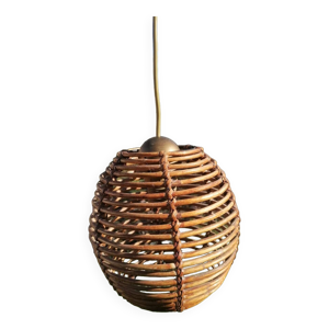 suspension en rotin boule