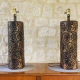 Pair of Brutalist table lamps by Irv Bramberg, 1960s