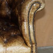 Chesterfield executive armchair in aniline leather