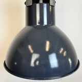 Industrial french dark blue enamel pendant lamp from mazda, 1960s