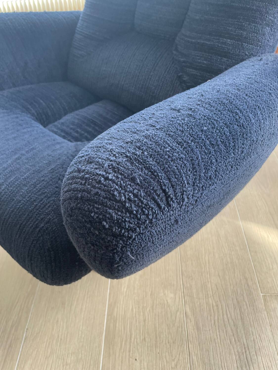 Sofa set + armchair + footrest Jean Prévost – 1970s