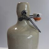 Glazed stoneware bottle with hermetic stopper