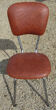 Suite of 4 skai and chrome chairs (total 5 chairs)