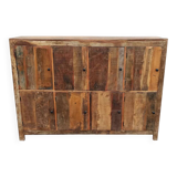 Meuble de rangement en bois ancien, 8 portes