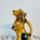 Pichet / carafe en barbotine chien marron clair