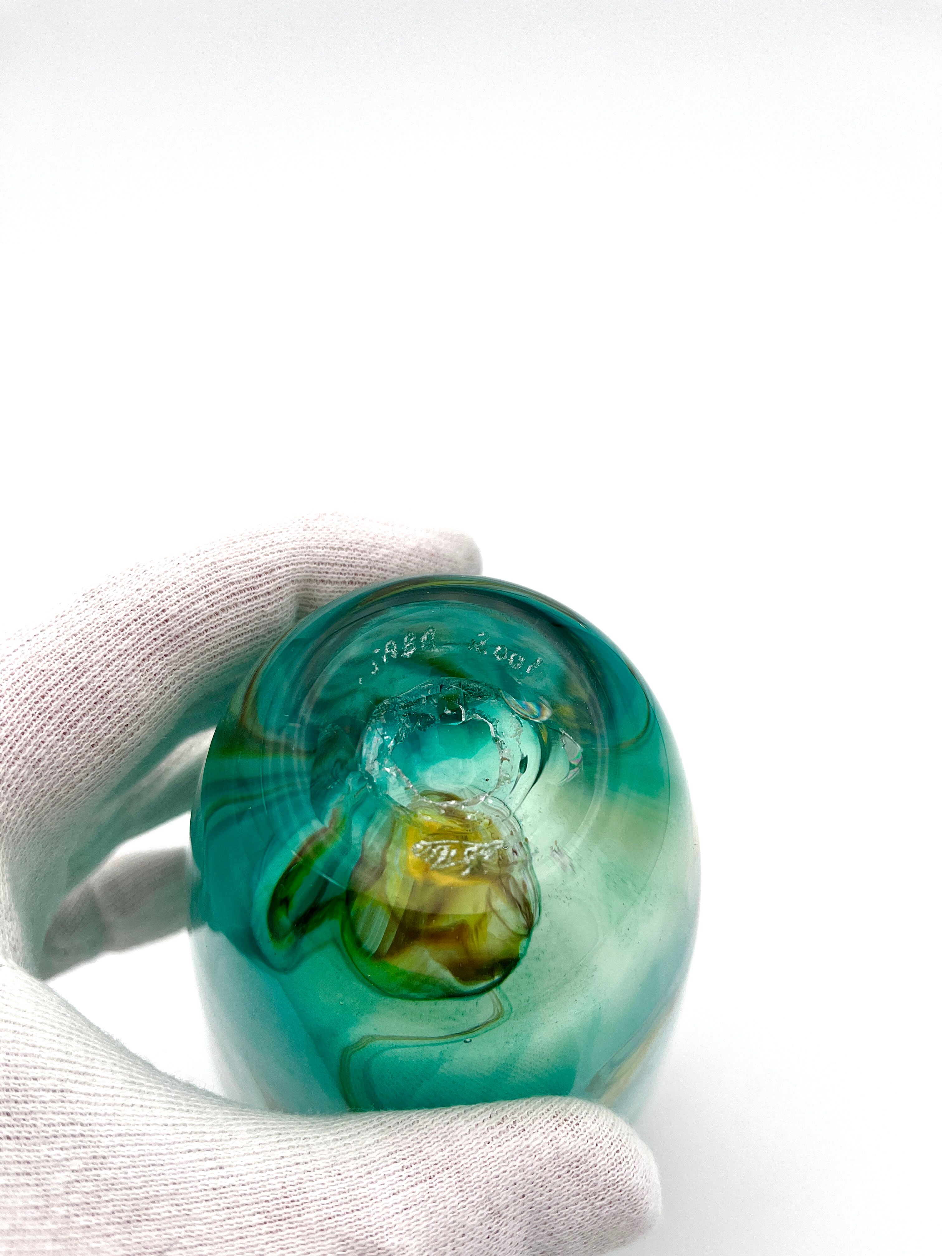 Bubble Glass Vase Signed Didier Saba Biot 2001