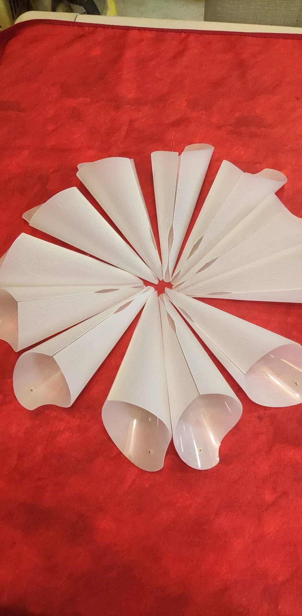 2 vintage plexiglass cornet wall lights 1970