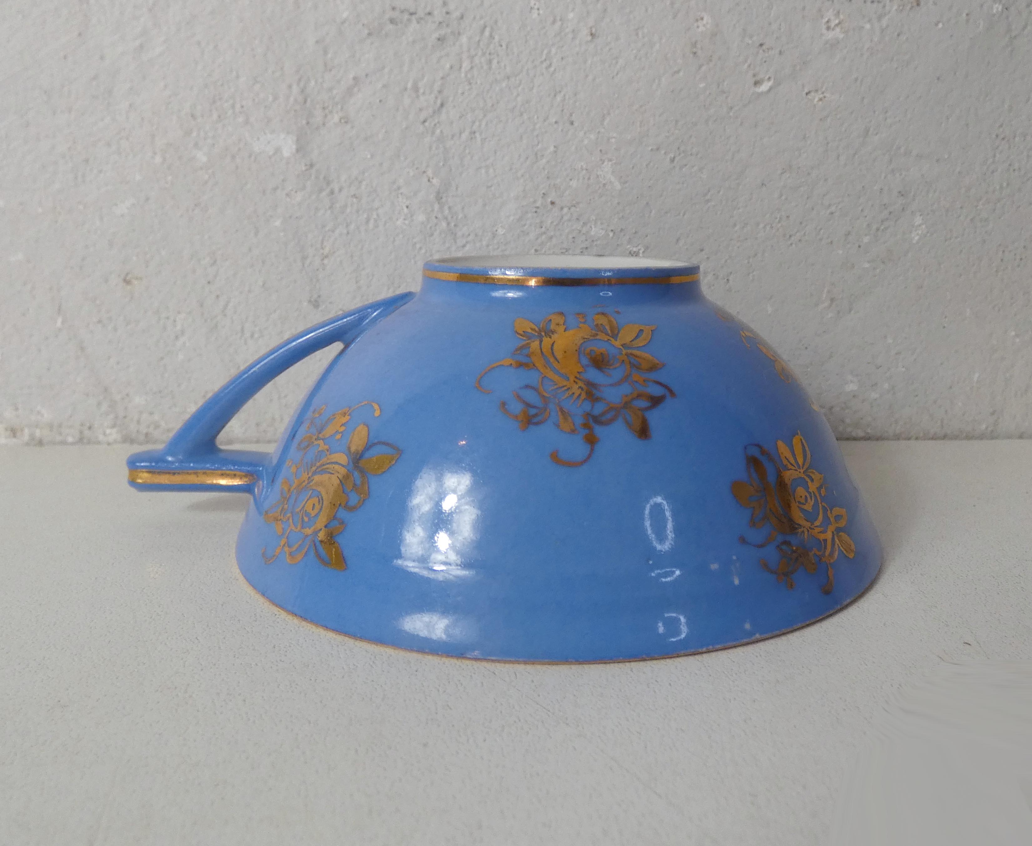 Head to head service porcelain limoges blue and gold