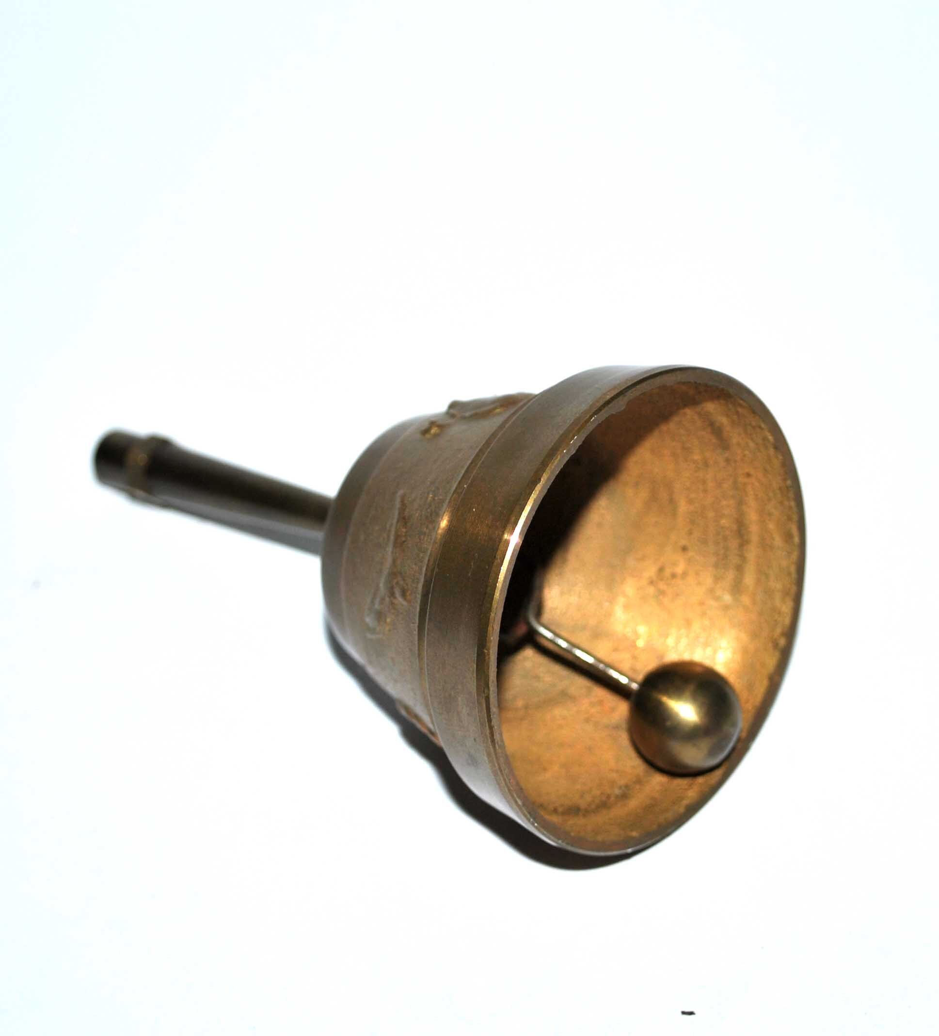 Sainte Agnès table bell in gilded bronze - Vintage bell service