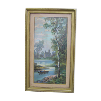 Tableau pastel ancien