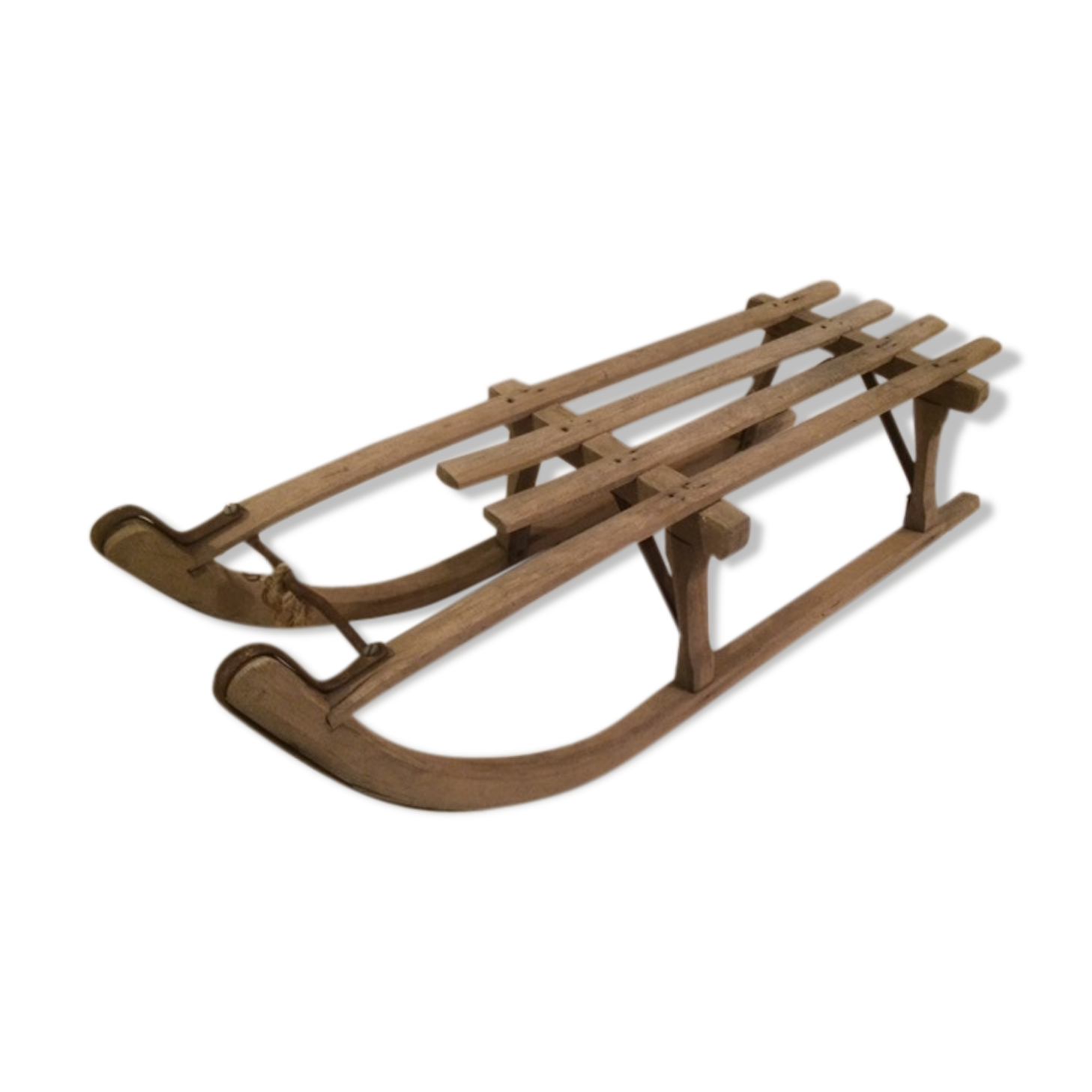 Luge vintage en bois une personne