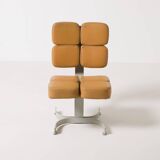 Unique brutalist chair, former Czechoslovakia, 1970s Large set available