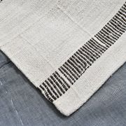 6x6 Square White & Black Vintage Kilim Rug, 187x195Cm