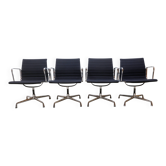 Ensemble de 4 chaises Vitra EA 108, en hopsak noir.