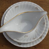 White and gold plate service, Vitriam porcelain