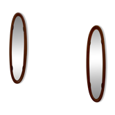 Miroirs ovales en teck Campo e Graffi des années 1960