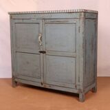 Old original grey-blue patina burmese teak sideboard