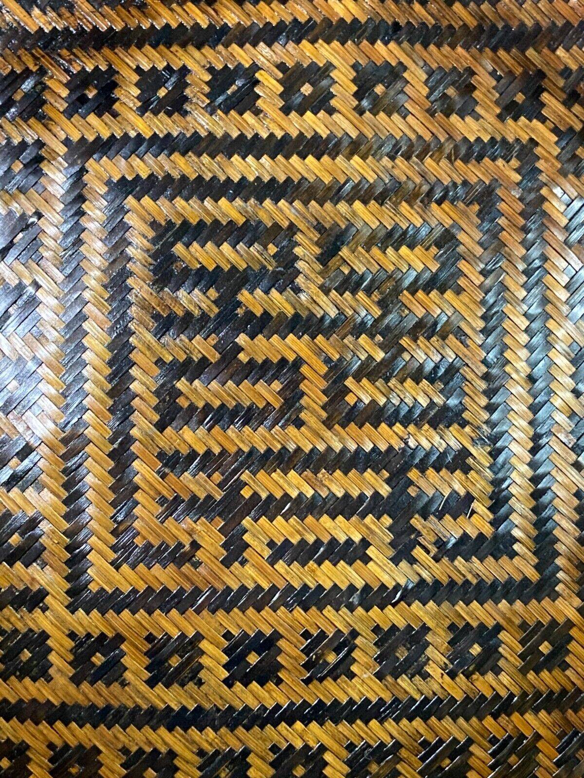 China woven bamboo rice or tea basket late 19th century early 20th century