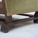 1950s, 3-seater Danish sofa, original condition, furniture velour, oak.