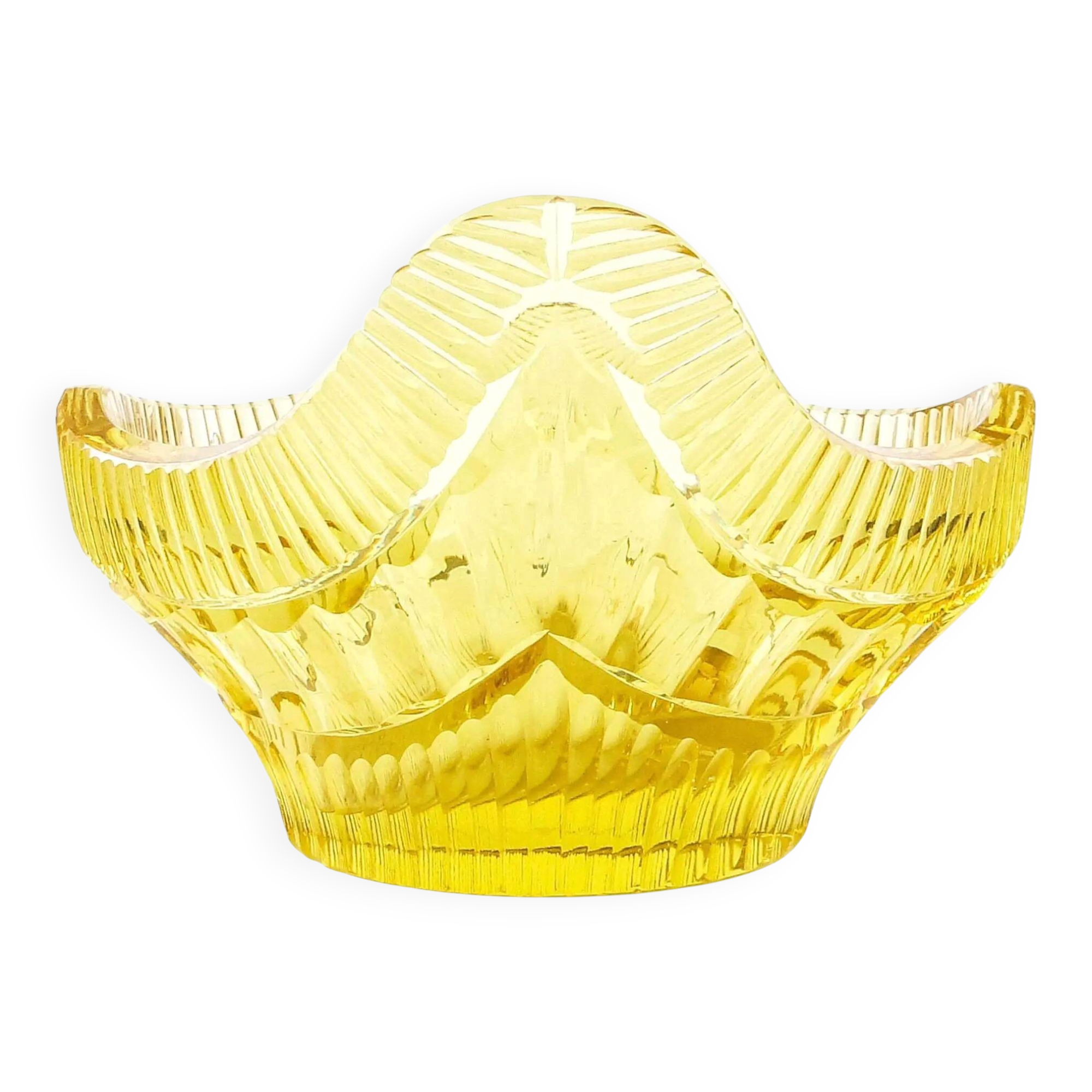 Bol à fruits Art Déco, cristal, conçu par R. Hlousek, Tchécoslovaquie, années 1930.