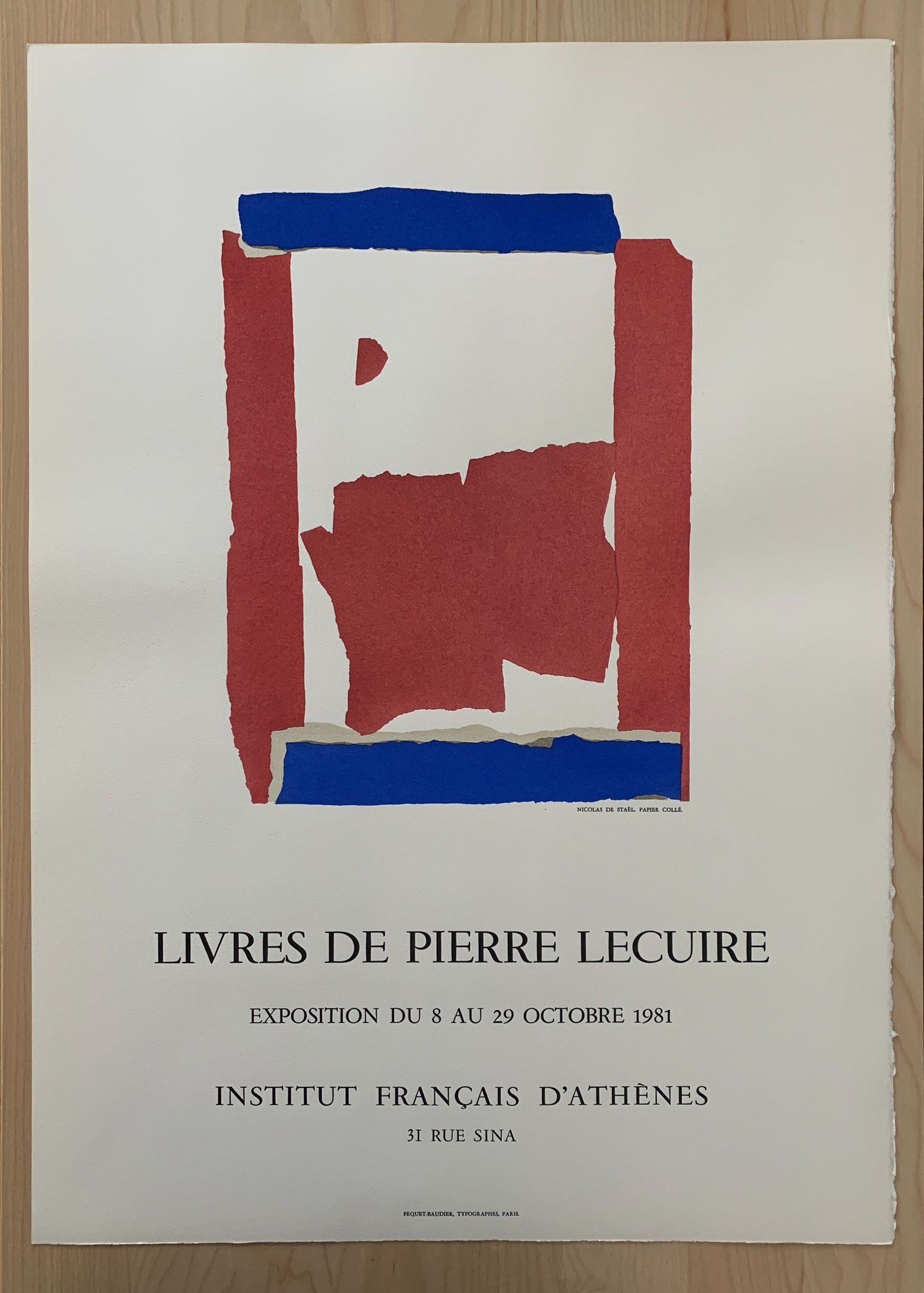 Exhibition poster by Nicolas DE STAEL, French Institute of Athens, 1981