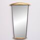 Post Modern Full-Length Wall Mirror in Gold Wood and Metal, 1980s Italy