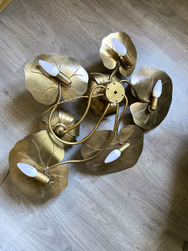 Large water lily wall lamp from the Florart house, 1960s-1970s