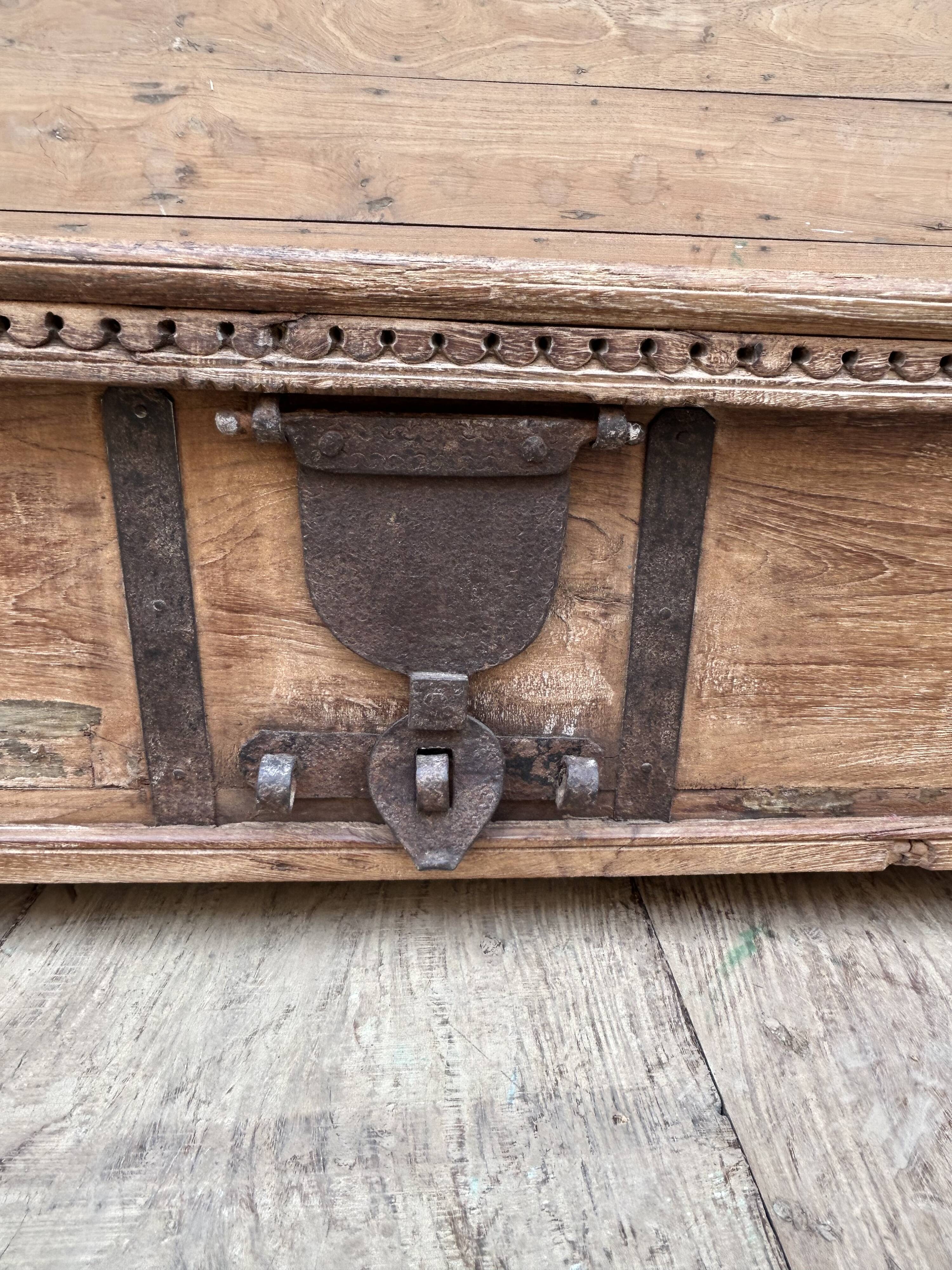 bench - teak chest from Burma with original fittings