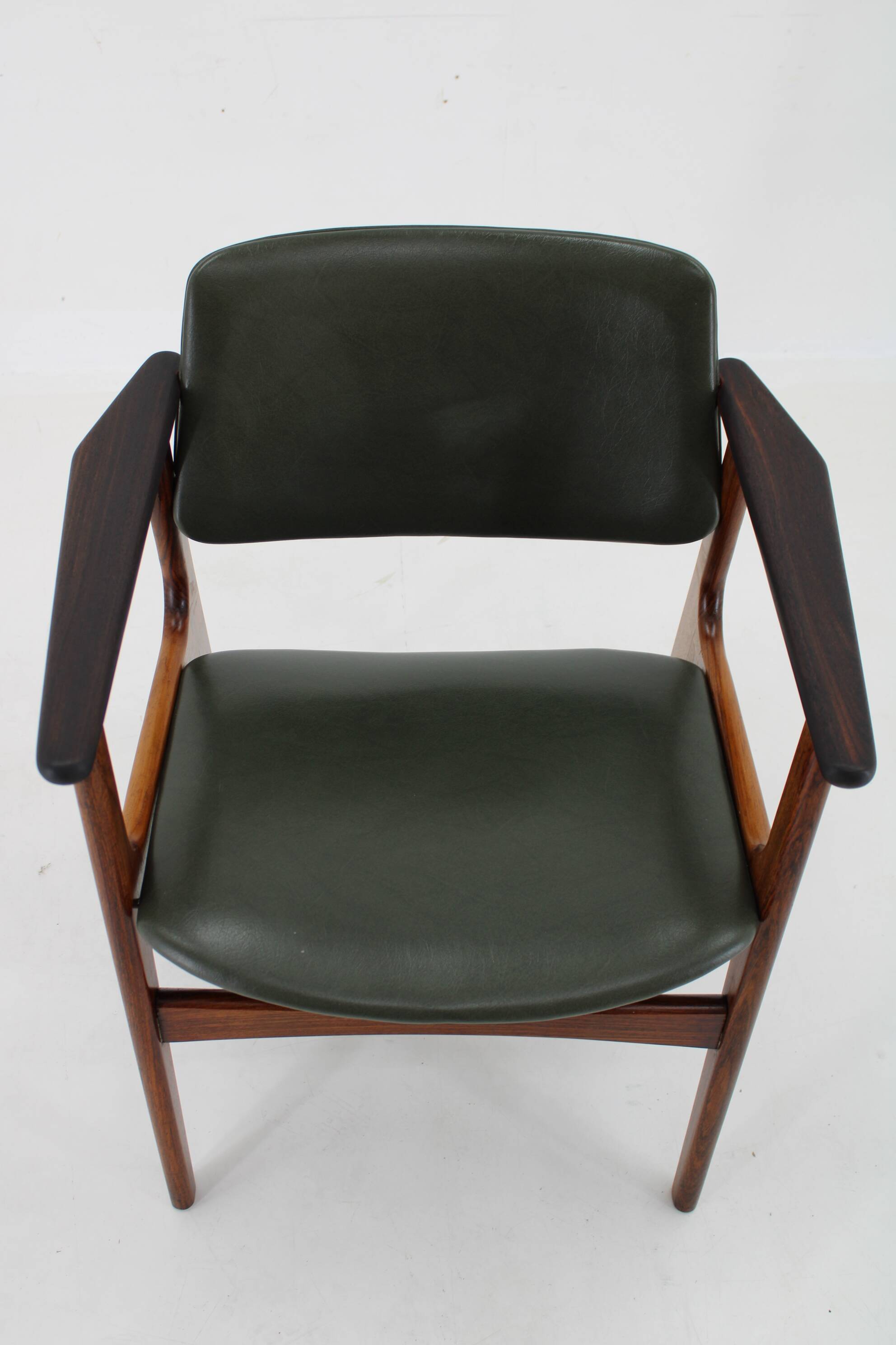 1960s arne vodder desk armchair model "lene" in leather , denmark
