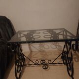 Table basse ancienne en fer forgé