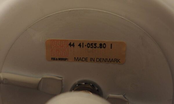 Lampe à suspension blanche, design danois, années 1970, fabricant : Fog & Morup