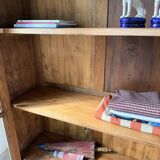 Glass cabinet or display case in pine 1950