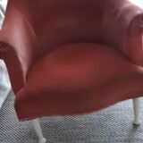 Fauteuil crapaud rose en velours