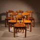 Six Dining Chairs in Pine Wood | Italy 1980s