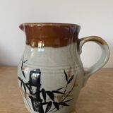 Pot a eau en ceramique bi color motifs bambou