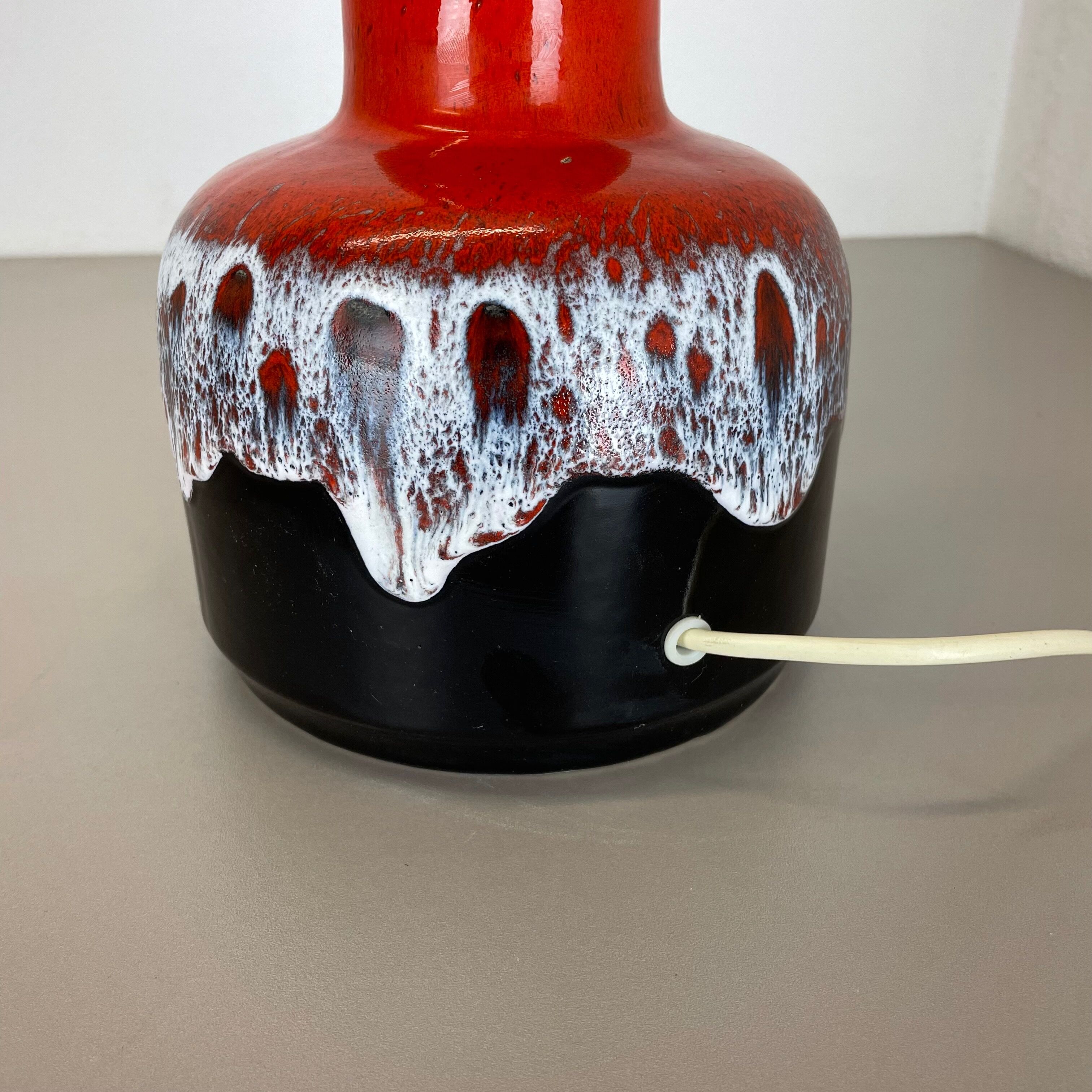 Super Colorful Fat Lava Pottery Table Light Base by Jasba Ceramics Germany 1970s