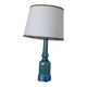 Lampe ; piètement en verre bleu et laiton doré