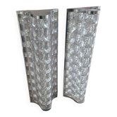 Appliques PVC plastique et chrome, paire gigantesques 1970's