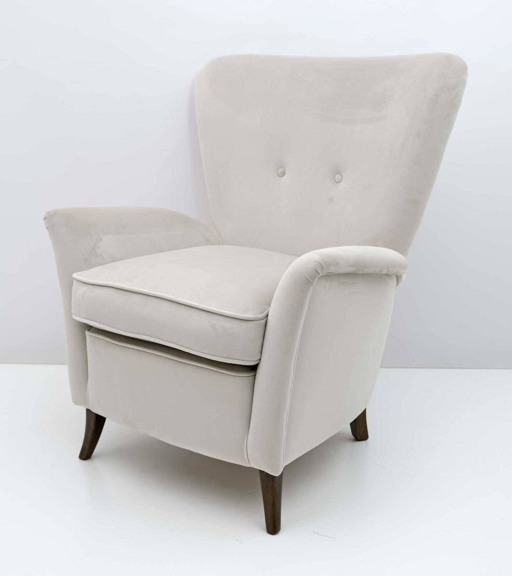 Attributed Gio Ponti Art Dèco Italian Armchair from Hotel Bristol Merano,50