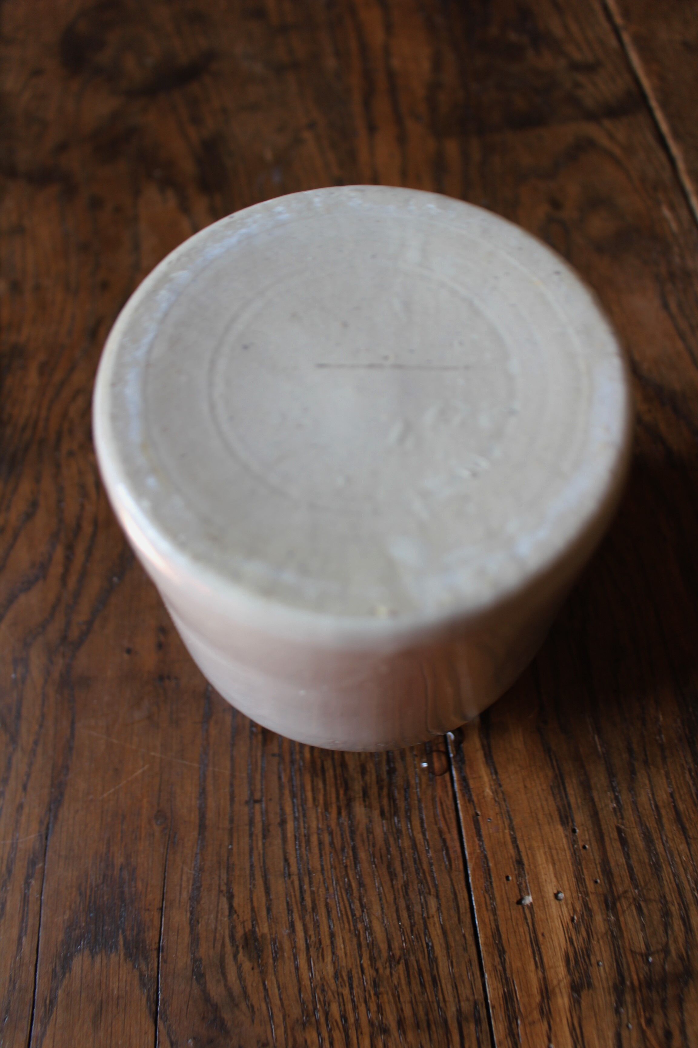 Glazed stoneware mustard pot