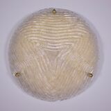 Ceiling lamp in brass & frosted glass