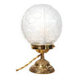 Vintage globe lamp in glass and brass