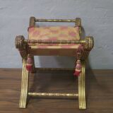 Antique parcel gilt cruciform stool