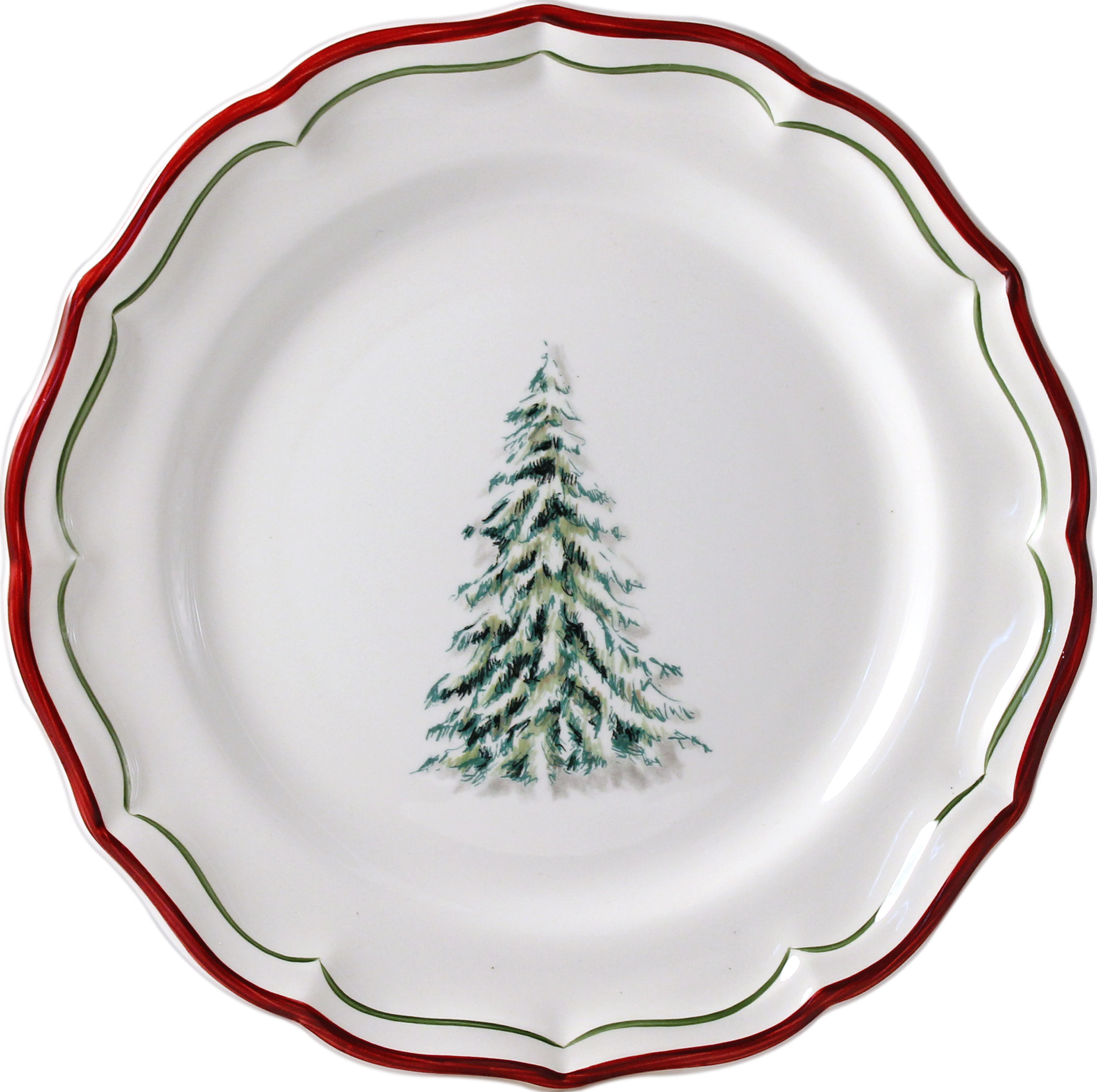 Set of 6 plates dessert christmas fillets