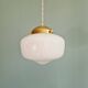 Art Deco pendant/portable lamp in conical white opaline glass, 1920s-30s