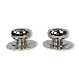Set of two low candlesticks of 925 sterling and hallmarked silver, 1930s