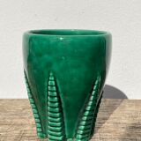 Green art deco ceramic vase