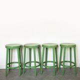 Set of 4 green Baumann stools